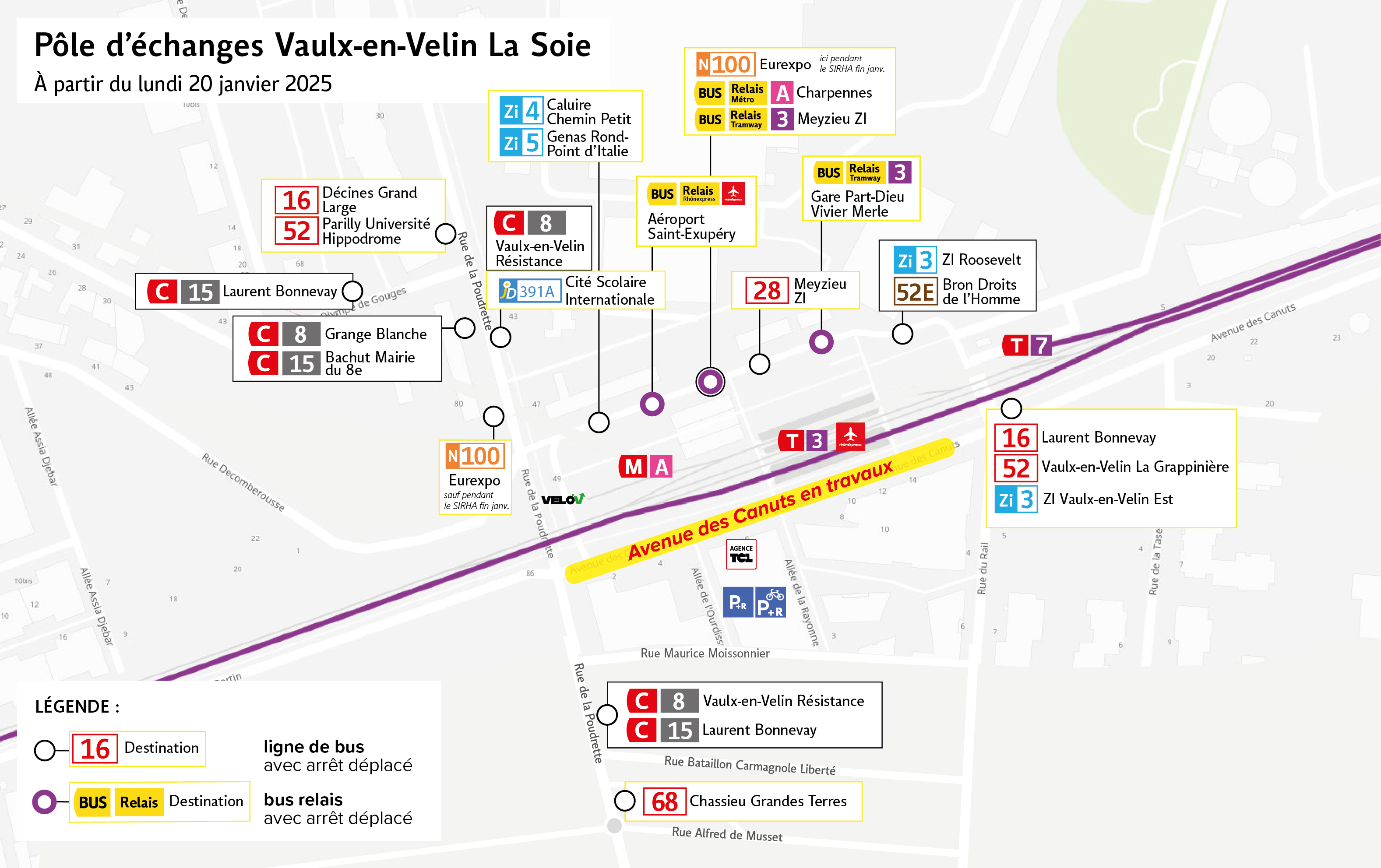 Carto Pôle d'échanges multimodal La Soie