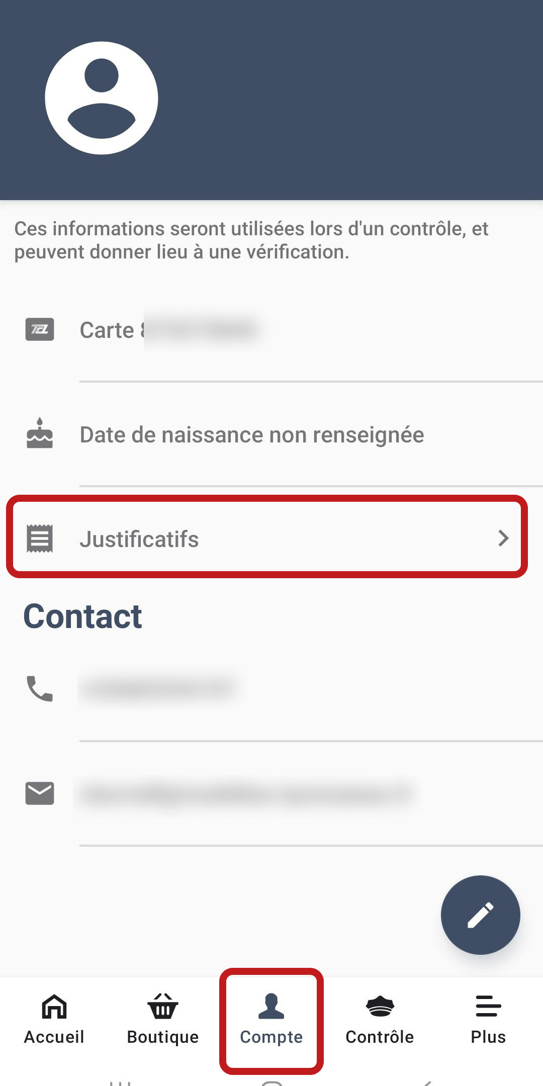 Rubrique justificatifs