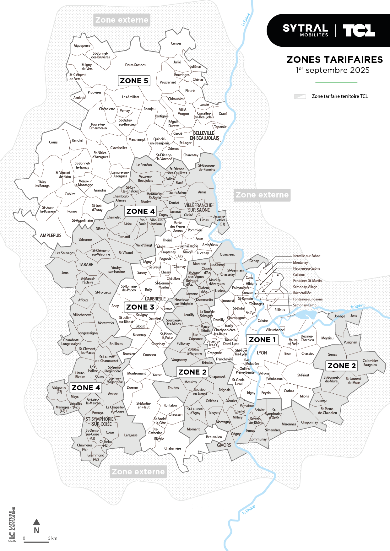 Carte des 6 zones